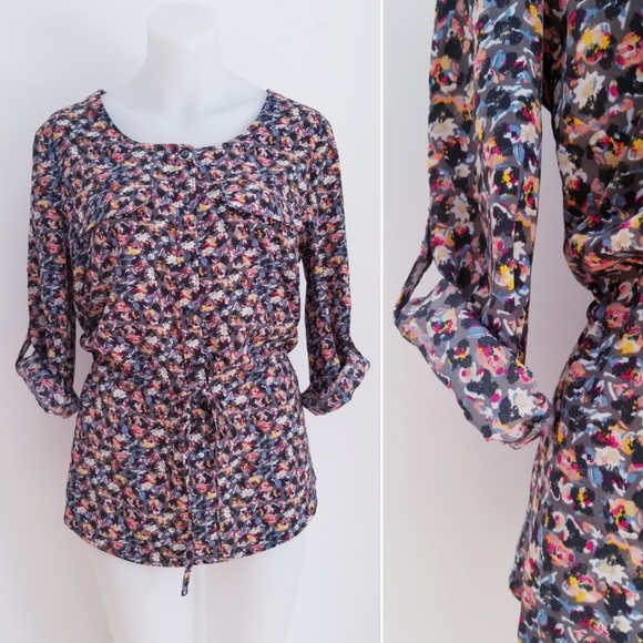 GAP Abstract Floral Top, Multicolour, Small - Picture 2 of 3